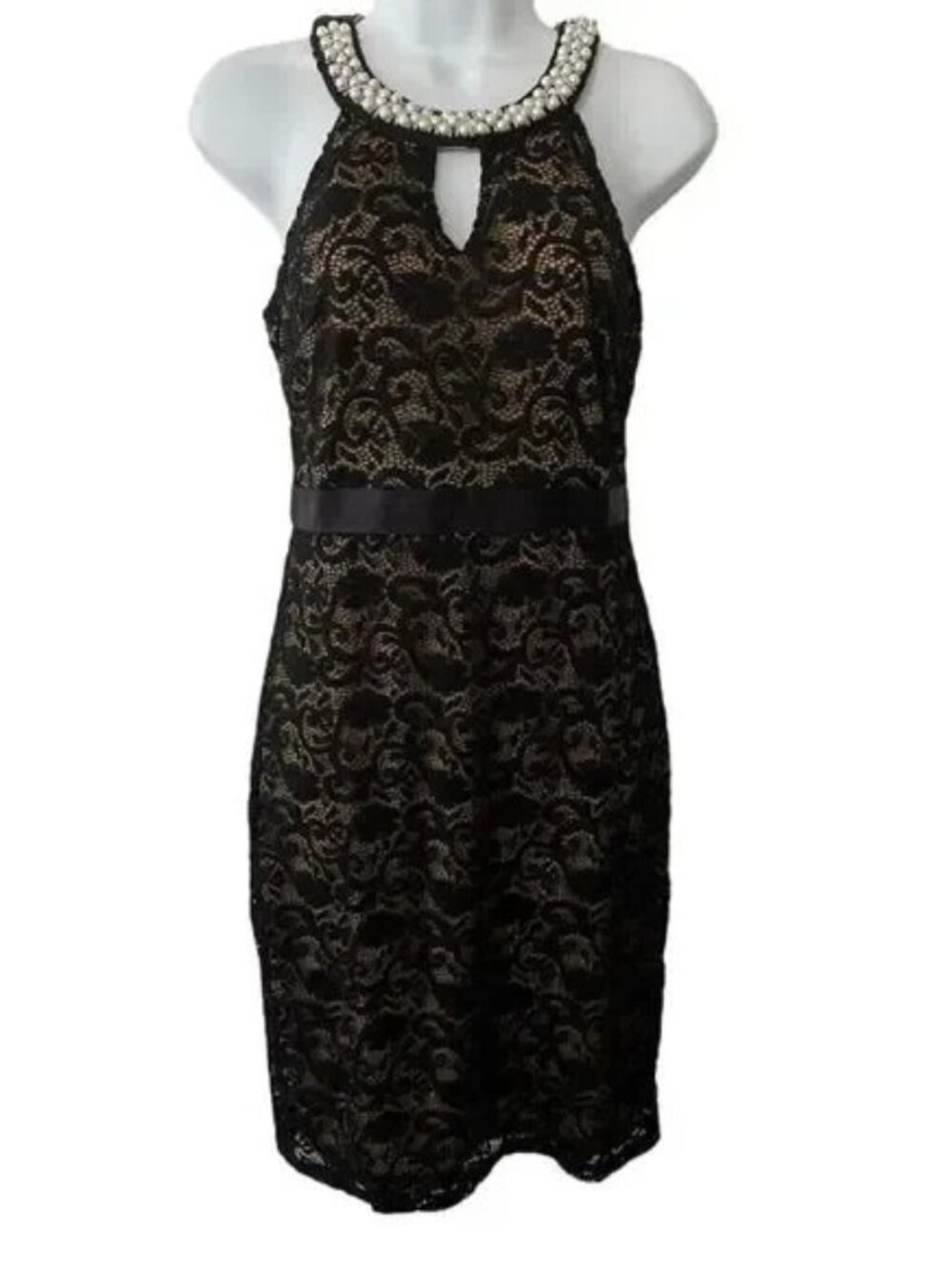 Available by Angela Fashion Large Lace overlay Party Dress Black NWT